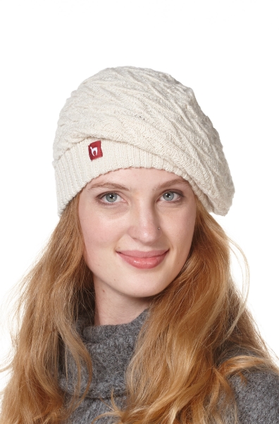 Damen Strick-Beret BIESEN Basken-Mütze aus reinem Alpaka